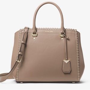 NWT MICHAEL KORS BENNINGTON LARGE PINK TRUFFLE SATCHEL